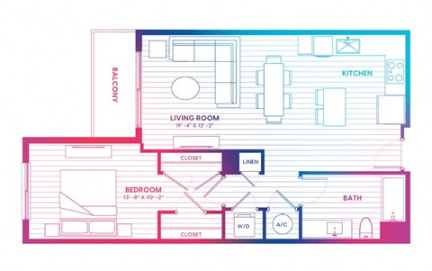 a floor plan of a house with bedrooms and a living room